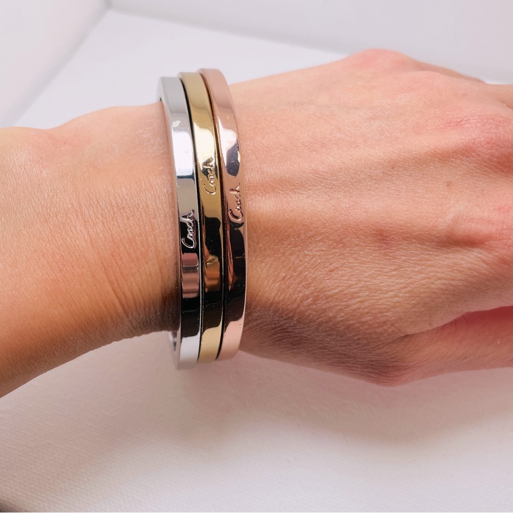 Coach Tri Color Stackable Bangle Bracelets